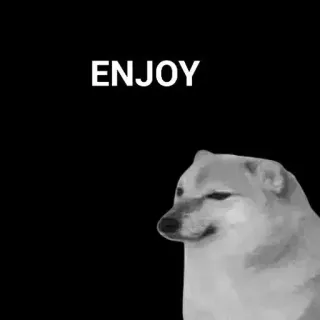 🙂 Doge ENJOY Meme, Doge, Anjing, Nikmati, Meme internet whatsapp sticker