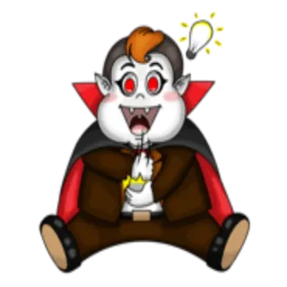 💡 ma cà rồng, hoạt hình, halloween, quái vật, dễ thương, nhãn dán telegram sticker