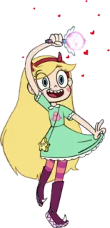 ❤ Star Butterfly Star vs. the Forces of Evil การ์ตูน, เวทมนตร์, ไม้กายสิทธิ์, ดาว, เจ้าหญิง telegram sticker