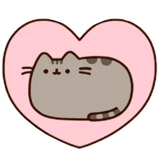 ❤️ Pusheen cat, pusheen, cute, heart telegram sticker