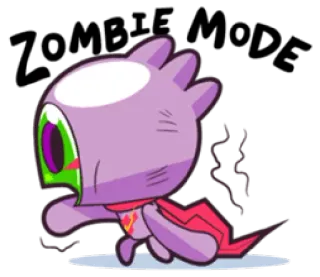 😨 Zombie Vices zombie, kartun, monster, keburukan, animasi, ungu, mata telegram sticker