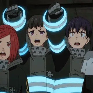 🙌 Fire Force Anime, Fuego, Bomberos, Pelea, Dibujos animados, Superpoderes telegram sticker