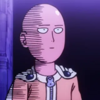 😶 Saitama One-Punch Man アニメ, ヒーロー, ワンパンマン, サイタマ, ハゲ, 漫画 telegram sticker