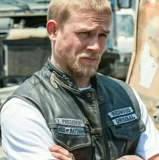 😒 Jax Teller Sons of Anarchy biker, motorcycle club, leather, tv show, outlaw telegram sticker