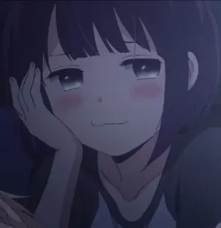 🕸 anime, dziewczyna, uśmiechnięta telegram sticker