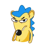 😡 刺猬, 卡通, 动物, 生气, 贴纸, 插图 telegram sticker