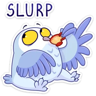☕️ SLURP búho, sorbiendo, dibujo animado, lindo, animal, pájaro whatsapp sticker