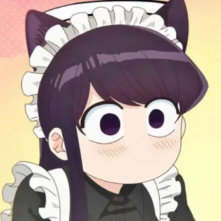 🐱 Komi Shouko Komi Can't Communicate 코미 양은 커뮤증입니다, 애니메이션, 만화, 코미 쇼코, 귀여운, 고양이 귀, 메이드 telegram sticker