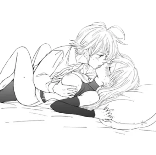 💕 Anime, Romantik, Paar, Küssen, Zärtlich telegram sticker