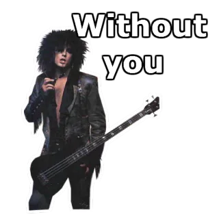 🚜 Nikki Sixx Without you musicien, bassiste, rock star, années 80, Motley Crue telegram sticker
