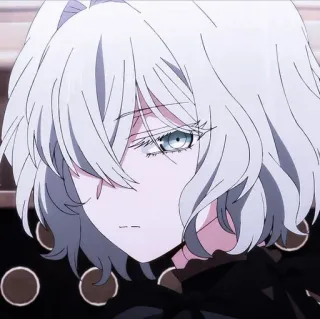 🤍 anime, girl, white hair, expressionless, manga, character whatsapp sticker