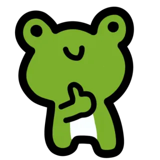 👍 rã, dedo do meio, gesto ofensivo, rã de desenho animado, humor telegram sticker