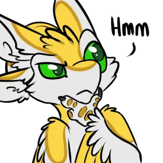 🤔 Hmm pensando, hmm, animal, curioso, pergunta telegram sticker