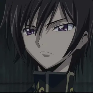 🥀 Lelouch Lamperouge Code Geass 애니메이션, 를르슈, 캐릭터, 진지한, 검은 머리 telegram sticker