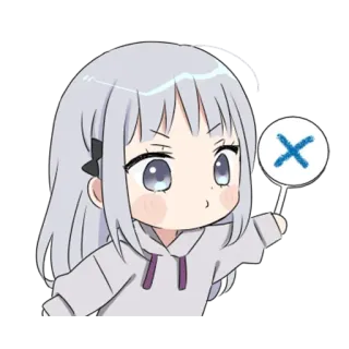 💗 anime, manga, chibi, x mark, no, denial, wrong telegram sticker