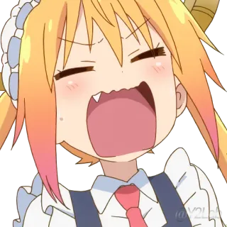 😩 Tohru Miss Kobayashi's Dragon Maid Anime, Rồng, Kawaii, Tohru, Miss Kobayashi's Dragon Maid, Dễ thương, Dấu chấm than telegram sticker