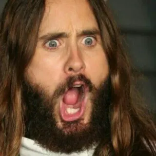😮 Jared Leto Jared Leto, diễn viên, người nổi tiếng, mặt hài hước, meme telegram sticker