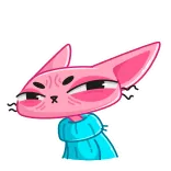 🤨 gatto, rosa, cartone animato, carino, animale, adesivo telegram sticker