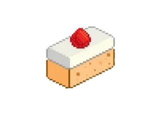 🤎 cake, dessert, pixel art, food, strawberry telegram sticker