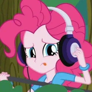 🎈 Pinkie Pie My Little Pony: Equestria Girls Пони, Equestria Girls, Мультфильм, Розовый, Наушники telegram sticker