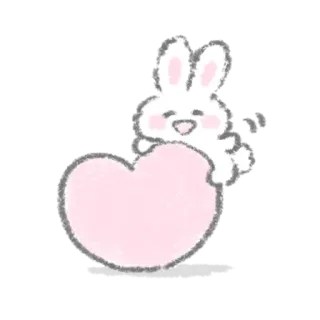 ❤️ กระต่าย, หัวใจ, น่ารัก, คาวาอิ, สติกเกอร์ telegram sticker