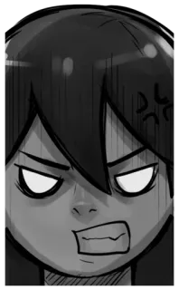 😡 arrabbiato, frustrato, infastidito, cartone animato, personaggio, ritratto, disegno telegram sticker