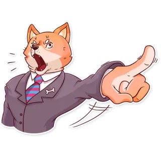 😡 chien, shiba inu, costume, geste, colère, pointer, dessin animé whatsapp sticker