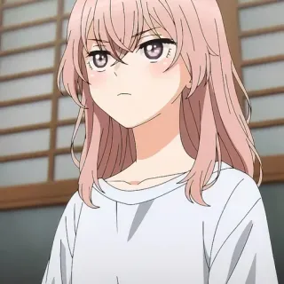 🎃 anime, garota, cabelo rosa, séria telegram sticker