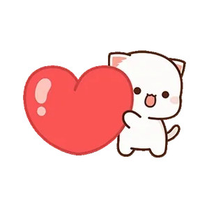 ❤ mignon, chat, cœur, amour, animal, adorable telegram sticker