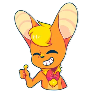 👍 animal, dibujos animados, mamífero, pulgar arriba, lindo, naranja, personaje de ficción telegram sticker