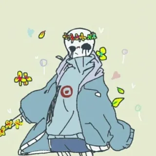 ❄️ Killer Sans squelette, fleurs, Undertale, animé, mignon telegram sticker