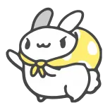 😙 conejo, animal, dibujo animado, lindo, pegatina whatsapp sticker