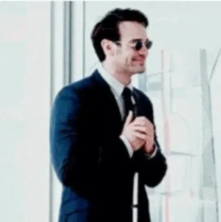 🕶 Daredevil Сорвиголова, Marvel, Супергерой, Мужчина в костюме, Очки telegram sticker