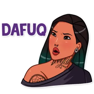 😕 DAFUQ Gesichtsausdruck, Frau, Verwirrt, Überraschung telegram sticker