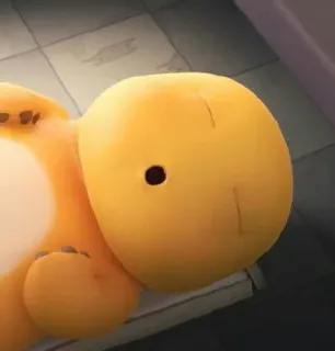 😴 amarelo, animal, desenho animado, fofo, triste, deitado telegram sticker