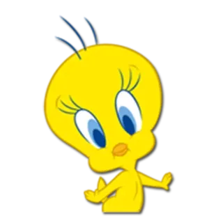 😳 Tweety Bird kreskówka, ptak, żółty, Tweety, Warner Bros, postać telegram sticker