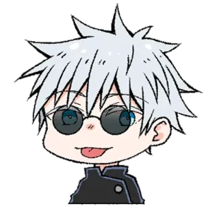 😛 Gojo Satoru Jujutsu Kaisen Anime, Charakter, Gojo, Brille, Chibi, Zunge telegram sticker