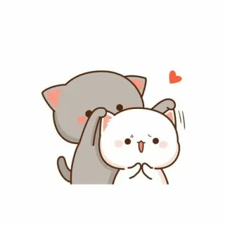 🍓 kucing, imut, stiker, hati, cinta, kartun whatsapp sticker