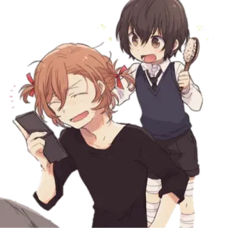 🖤 Animé, Dessin animé, Personnages, Amitié, Chibi telegram sticker
