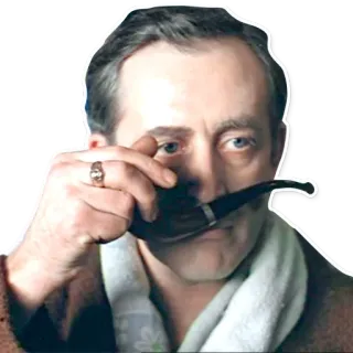 🕵 man, pipe, smoking, portrait telegram sticker