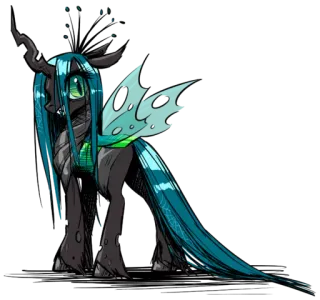 😈 Queen Chrysalis My Little Pony Pônei, Rainha Chrysalis, My Little Pony, Fanart, Desenho animado whatsapp sticker