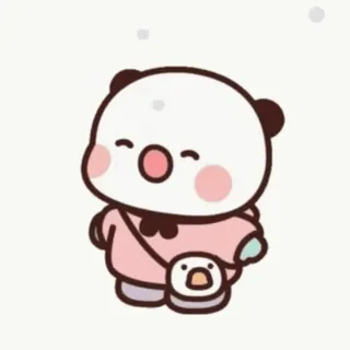 ❄️ panda, mignon, dessin animé, animal, autocollant, kawaii telegram sticker