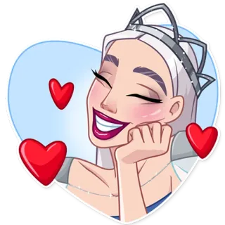 🥰 mulher, desenho animado, coração, amor, feliz, sorriso, rainha telegram sticker