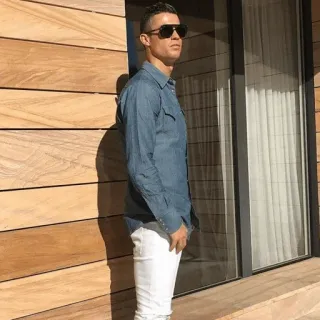 🖤 Cristiano Ronaldo 足球, 运动员, 太阳镜, 足球运动员, 男人 telegram sticker