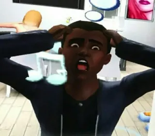 🤡 The Sims sims, gestresst, cartoon, videospiel, besorgt telegram sticker