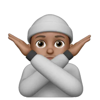 🙅‍♂️ 腕組み, 絵文字, いいえ, ストップ, 拒否 telegram sticker