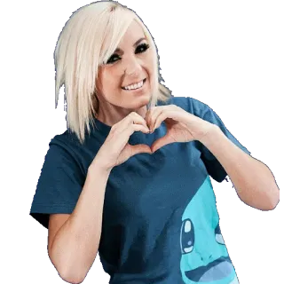 ❤ femme, cœur, mains, dessin animé, sourire, Pokémon, Carapuce telegram sticker