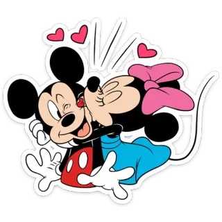 😘 Mickey Mouse cartoon, mouse, kiss, love, disney, minnie telegram sticker