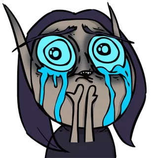 😱 chorando, triste, elfo, lágrimas, desenho animado, emocional telegram sticker