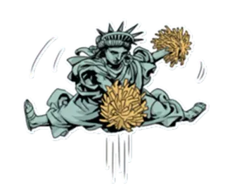 🗽 Statue of Liberty Statue de la Liberté, Cheerleader, Pompons, Patriotique, USA telegram sticker
